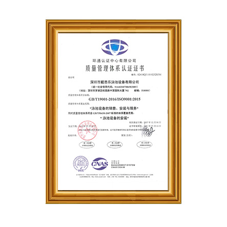 ISO9001質(zhì)量管理體系認(rèn)證證書 - 戴思樂科技集團有限公司